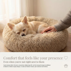 Nononfish donut bed close-up shows plush texture for soothing naps.