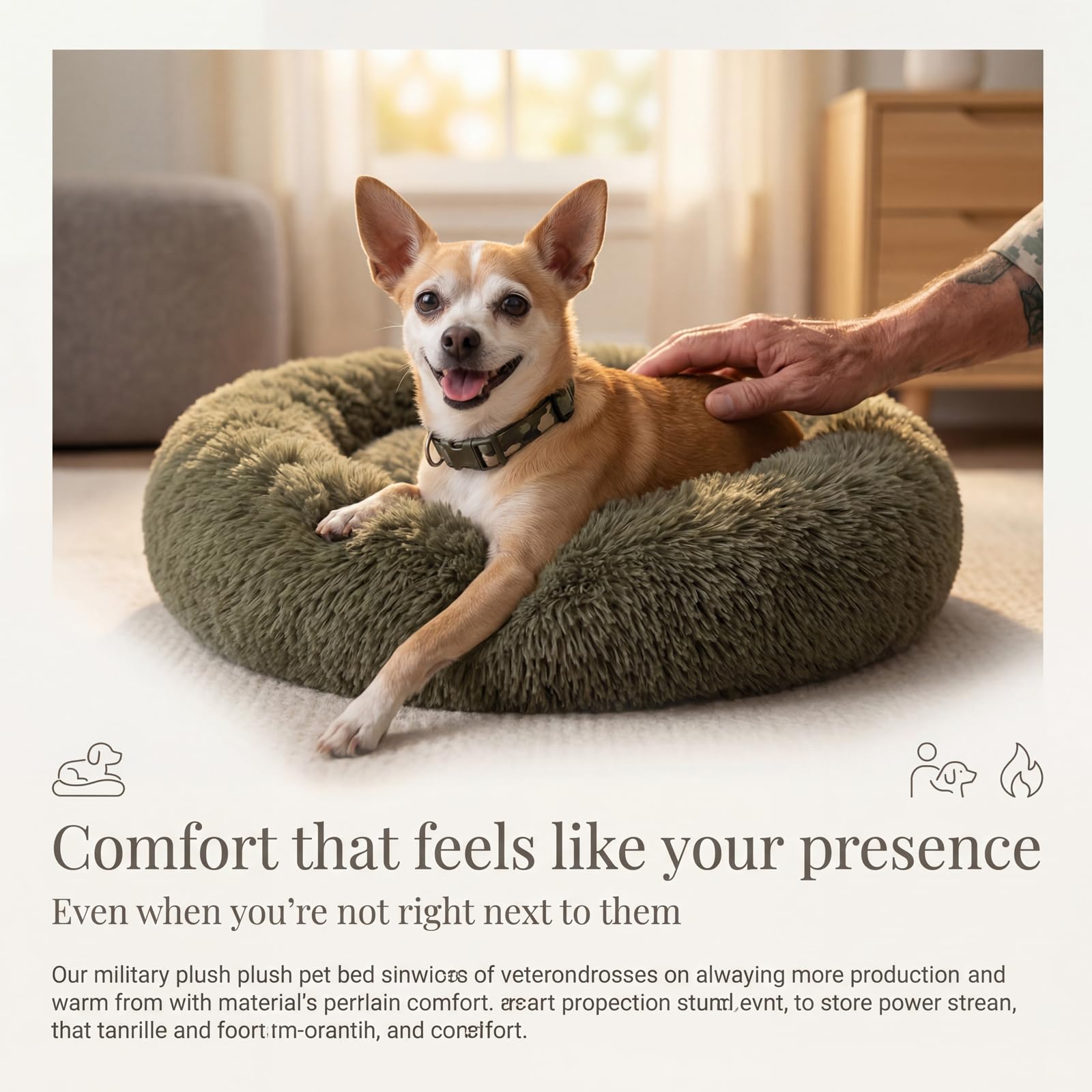 Nononfish donut bed with plush fabric design for comfortable resting