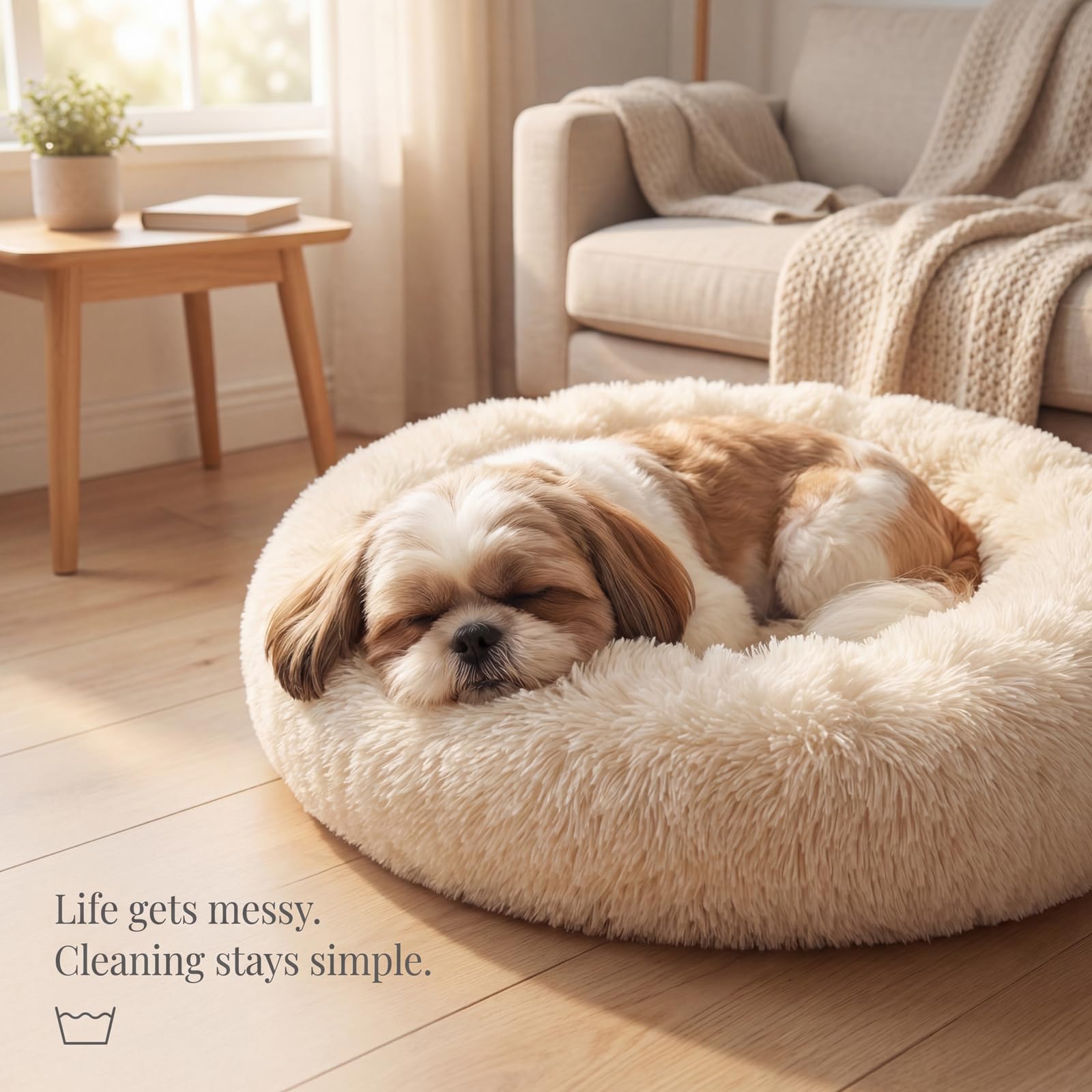 Nononfish Fluffy Faux Fur Bed for plush comfort.