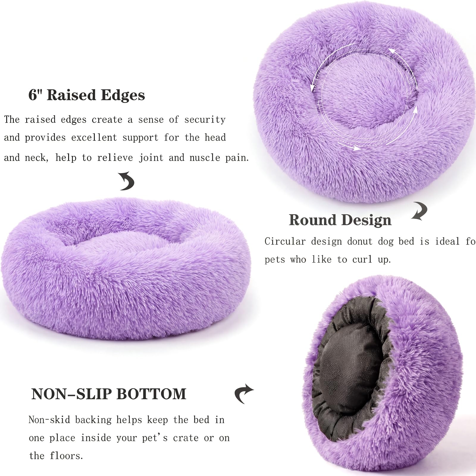 Nononfish bed features a non-slip bottom for stable placement.