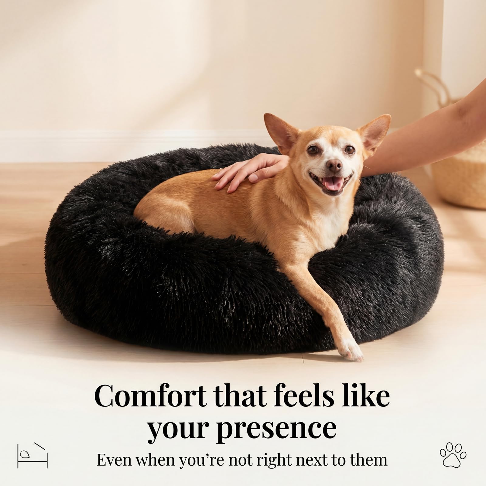 Nononfish small dog bed with bolster, cozy edge support