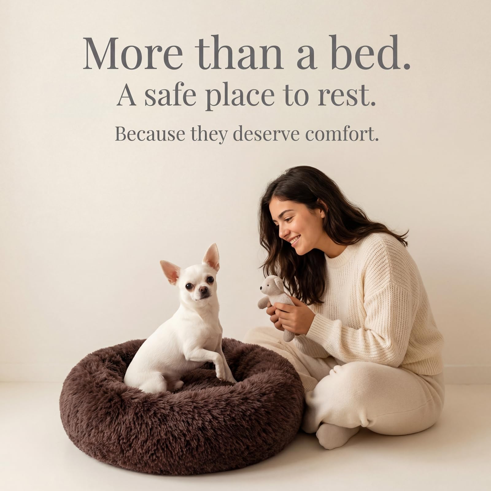 Nononfish bed provides a cozy retreat for puppies and toy breeds after play.