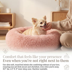 Nononfish raised rim donut bed pink, supports head and neck for restful lounging.