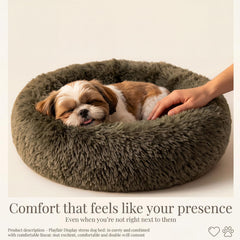 Nononfish round plush pet bed offering soft, restful naps