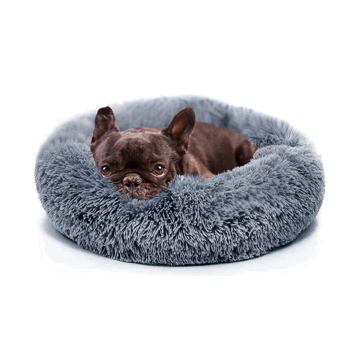 Nononfish small calming dog bed cover closeup emphasizes plush texture for cozy naps.
