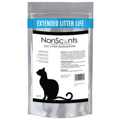 NonScents cat litter deodorizer bottle demonstrates fragrance-free odor control.