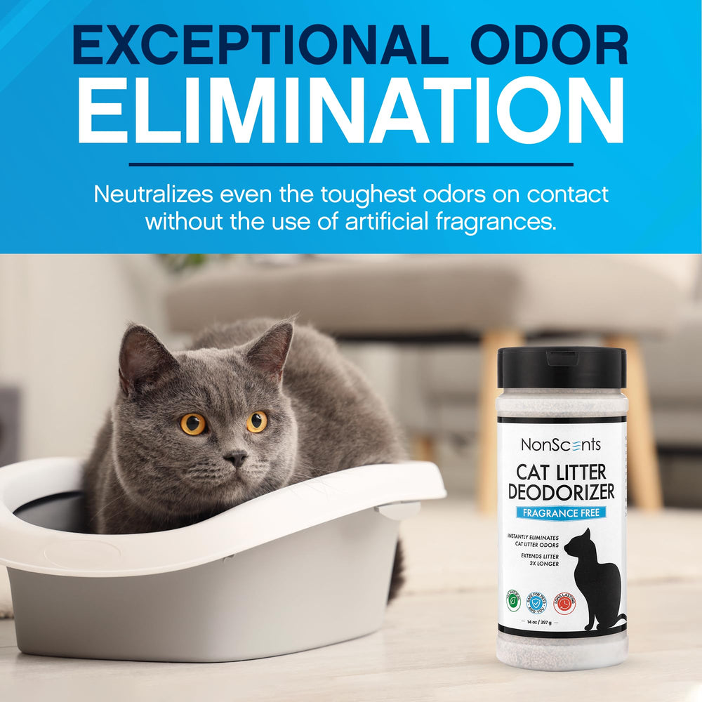 NonScents litter box odor elimination action demonstrates odor neutralization for a fresher space