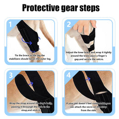Noorace dog knee brace side view right showcases adjustable straps for custom compression.