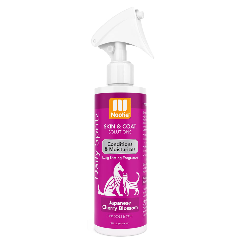 Nootie Japanese Cherry Blossom daily spritz bottle for fragrant coat conditioning.