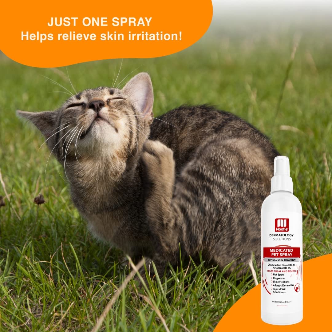 Nootie medicated spray dry-itchy-skin close-up for itchy patches.