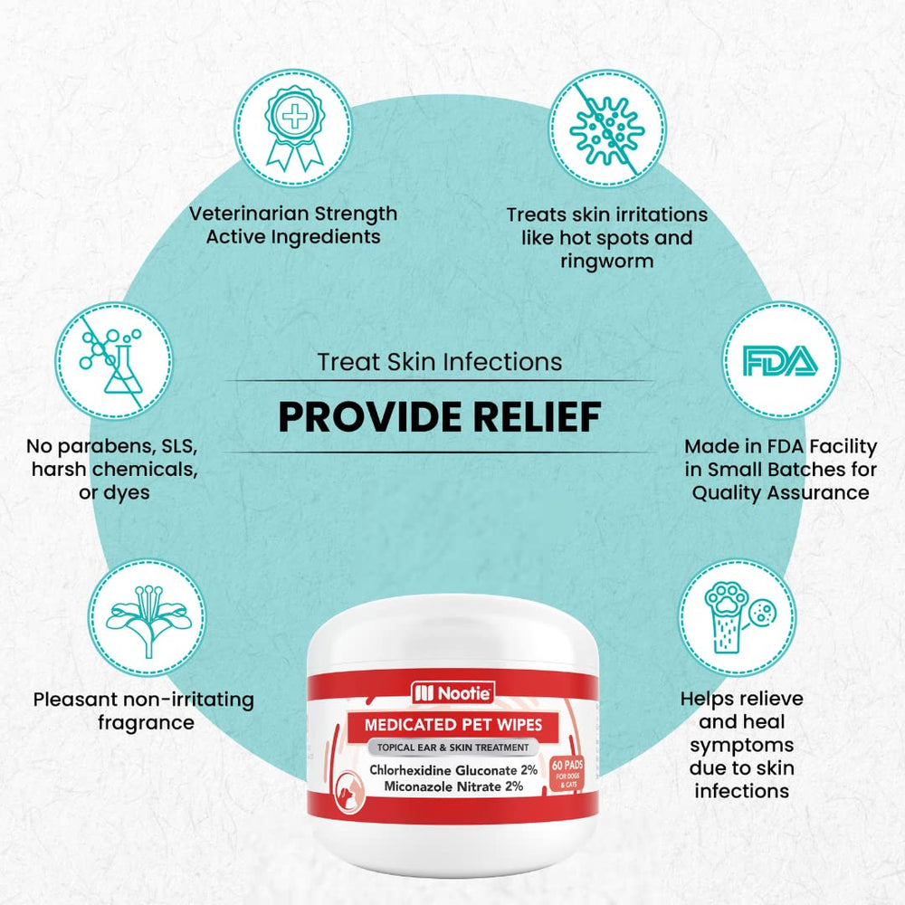 Nootie medicated wipes made in USA, produced in an FDA facility.