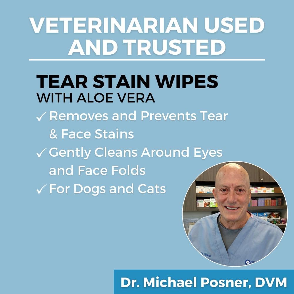Nootie Tear Stain Wipes being used around eyes to clean facial folds