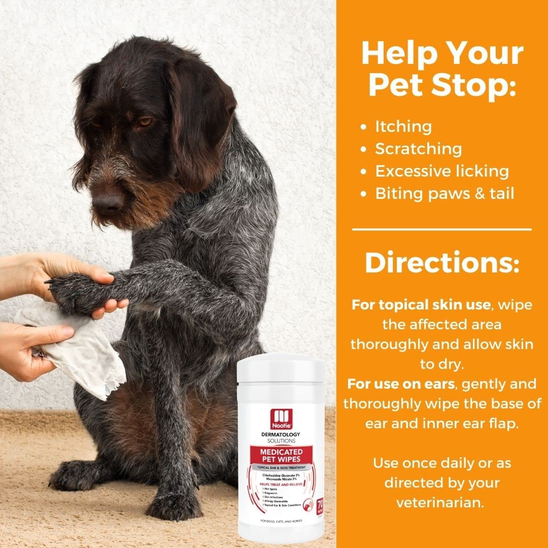 Nootie wipes made in USA with trusted pet skin care formulation.