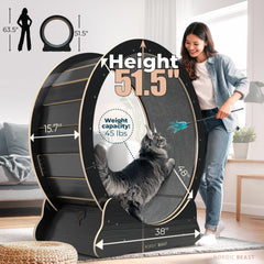 Nordic Beast 48'' XL cat wheel two cats running side by side for shared exercise