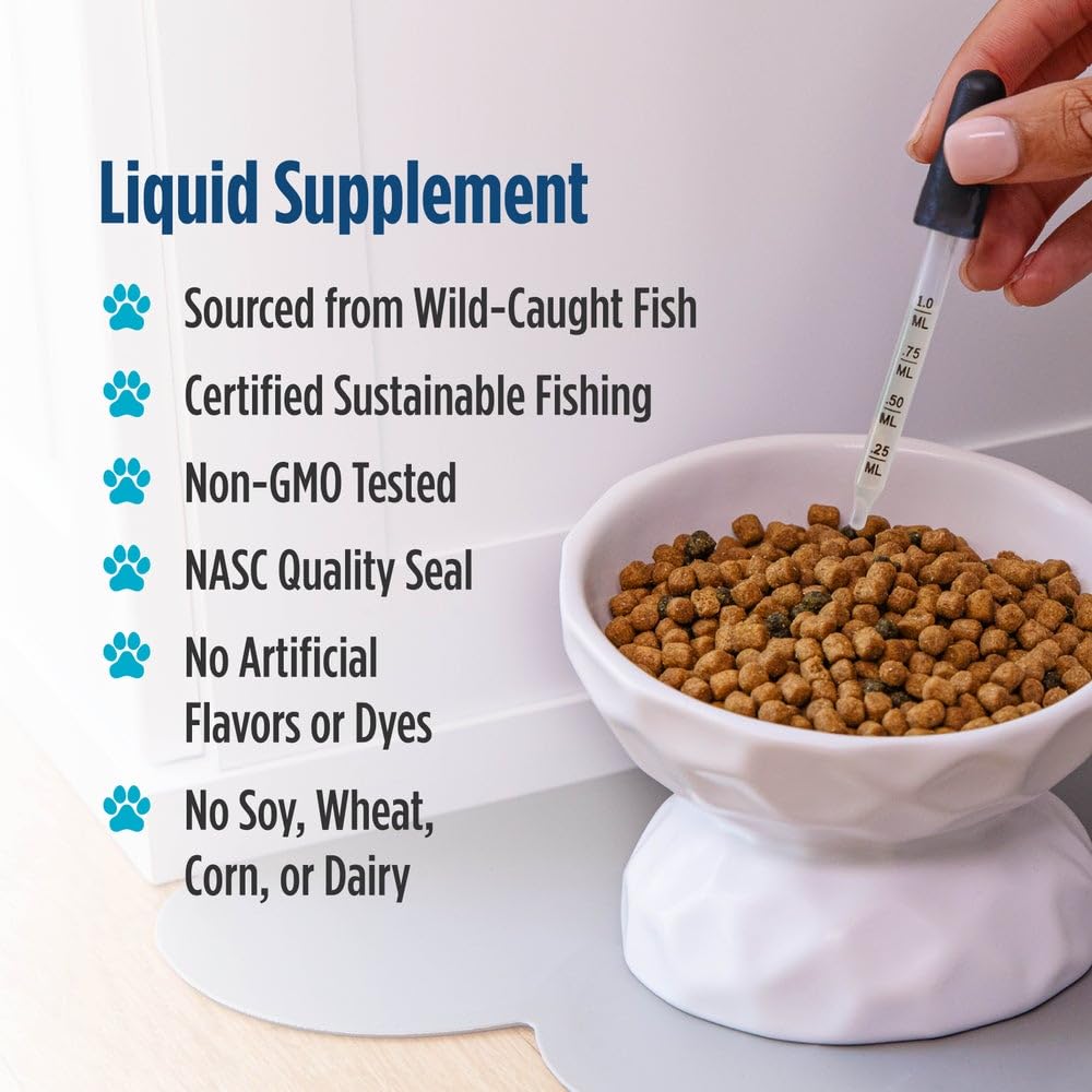 Nordic Naturals Omega-3 Cat dosing dropper demonstrating easy administration