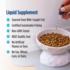 Nordic Naturals Omega-3 Cat dosing dropper demonstrating easy administration