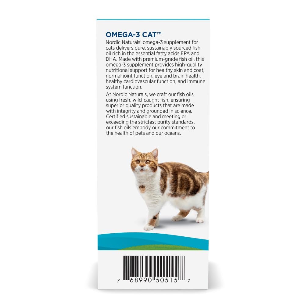 Nordic Naturals Omega-3 Cat unflavored liquid ideal for mixing with meals
