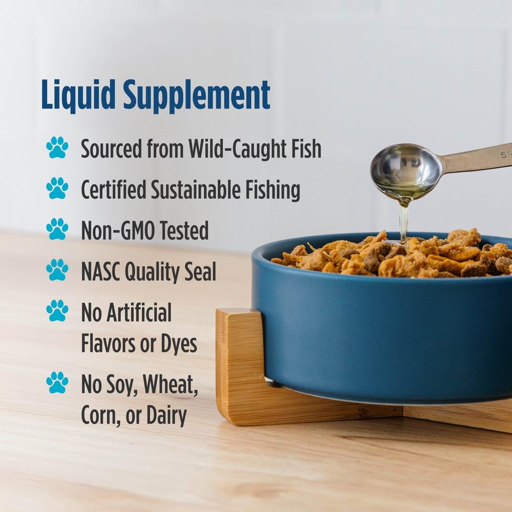 Nordic Naturals Omega-3 Pet large dog serving image highlights daily intake