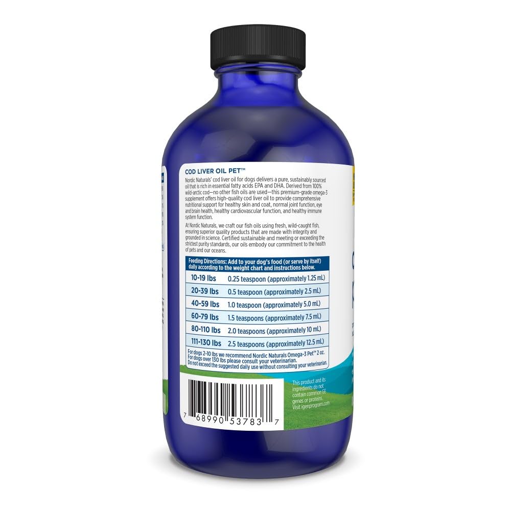 Nordic Naturals Pet Cod Liver Oil coat glow on a healthy-looking dog after use