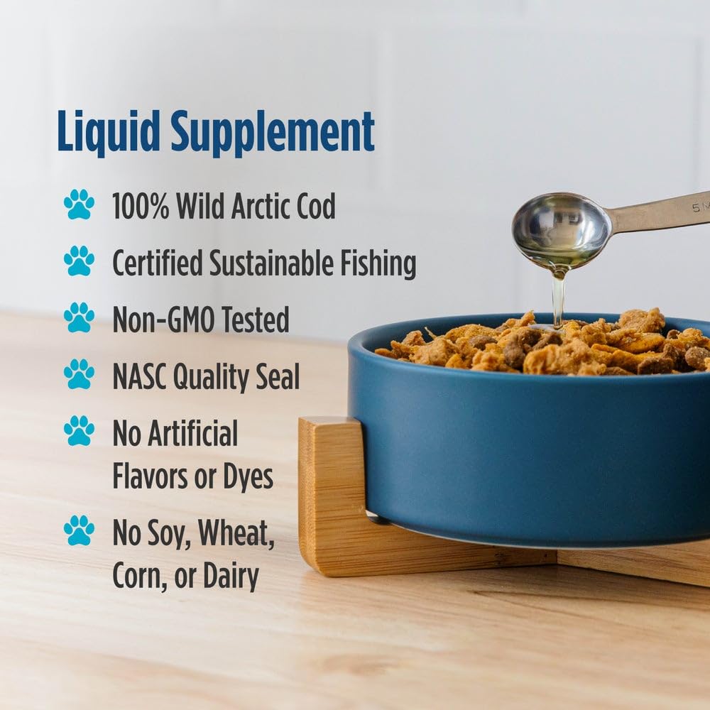 Nordic Naturals Pet Cod Liver Oil dropper close-up facilitating accurate daily dosage
