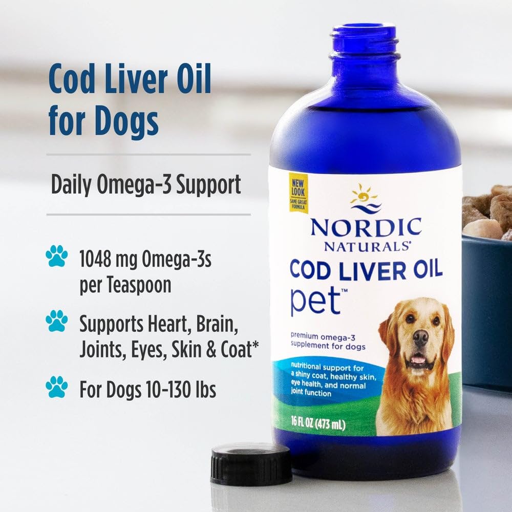 Nordic Naturals Pet Cod Liver Oil no flavor bottle suitable for pets
