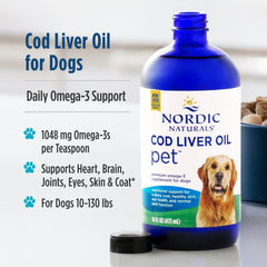Nordic Naturals Pet Cod Liver Oil no flavor bottle suitable for pets