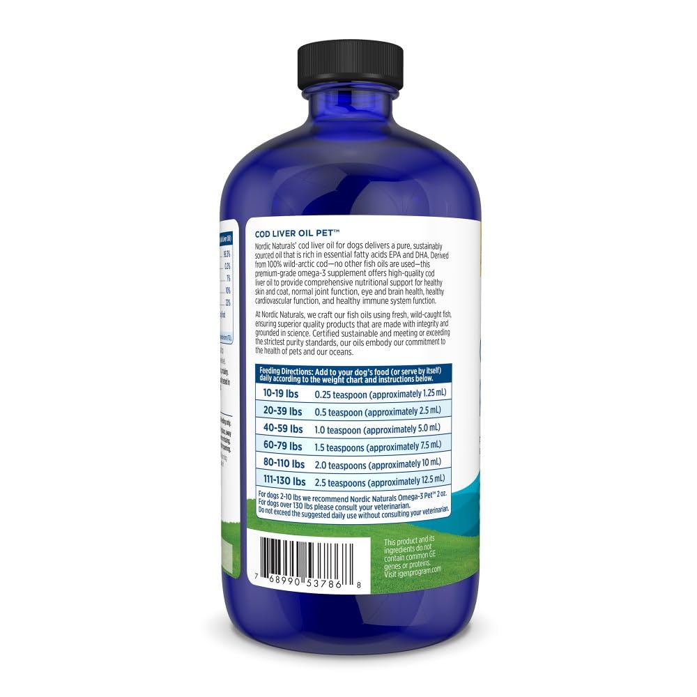 Nordic Naturals Pet Cod Liver Oil wild arctic cod source on packaging