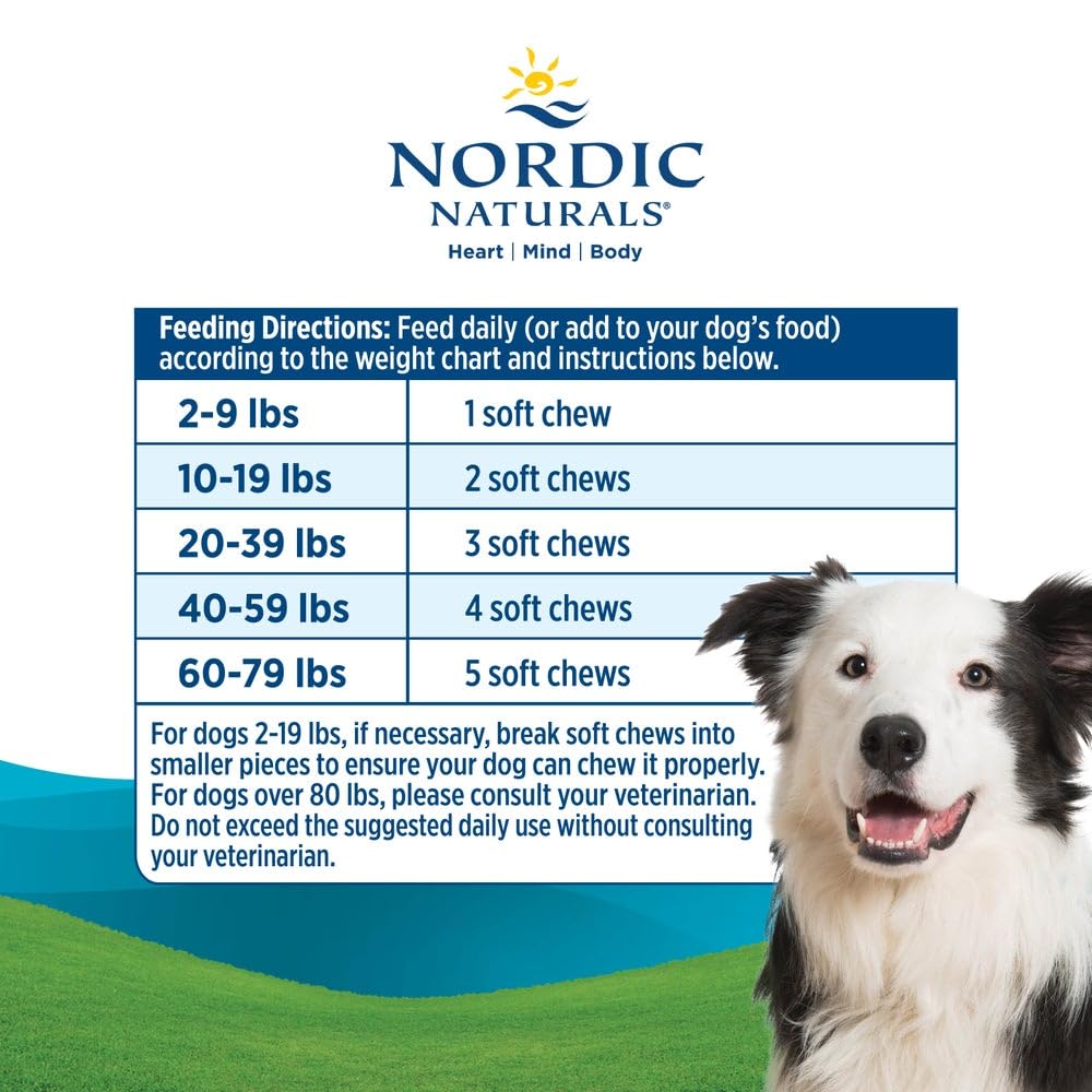 Nordic Naturals Pet Skin & Coat Soft Chews bone broth flavor appeals to dogs