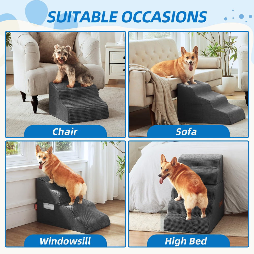 Nordjager dog stairs cover pocket close-up highlights convenient storage