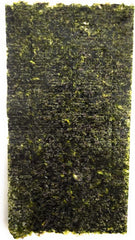 Norman's Nori seaweed sheet close-up shows thick texture and nutrients.