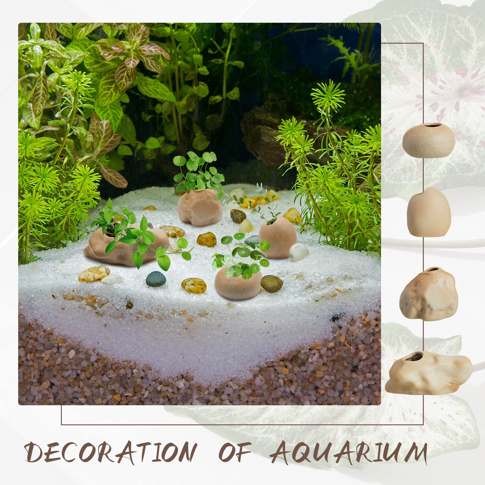 Norme aquarium plant pot ceramic style-f durable and reusable for long-lasting tank decor