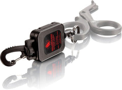 North American Rescue retractable lanyard extended to 42 inches keeps tools accessible.
