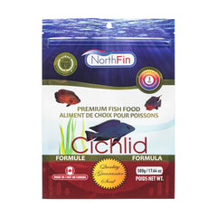NorthFin Cichlid Formula pellets close-up for digestion and color.
