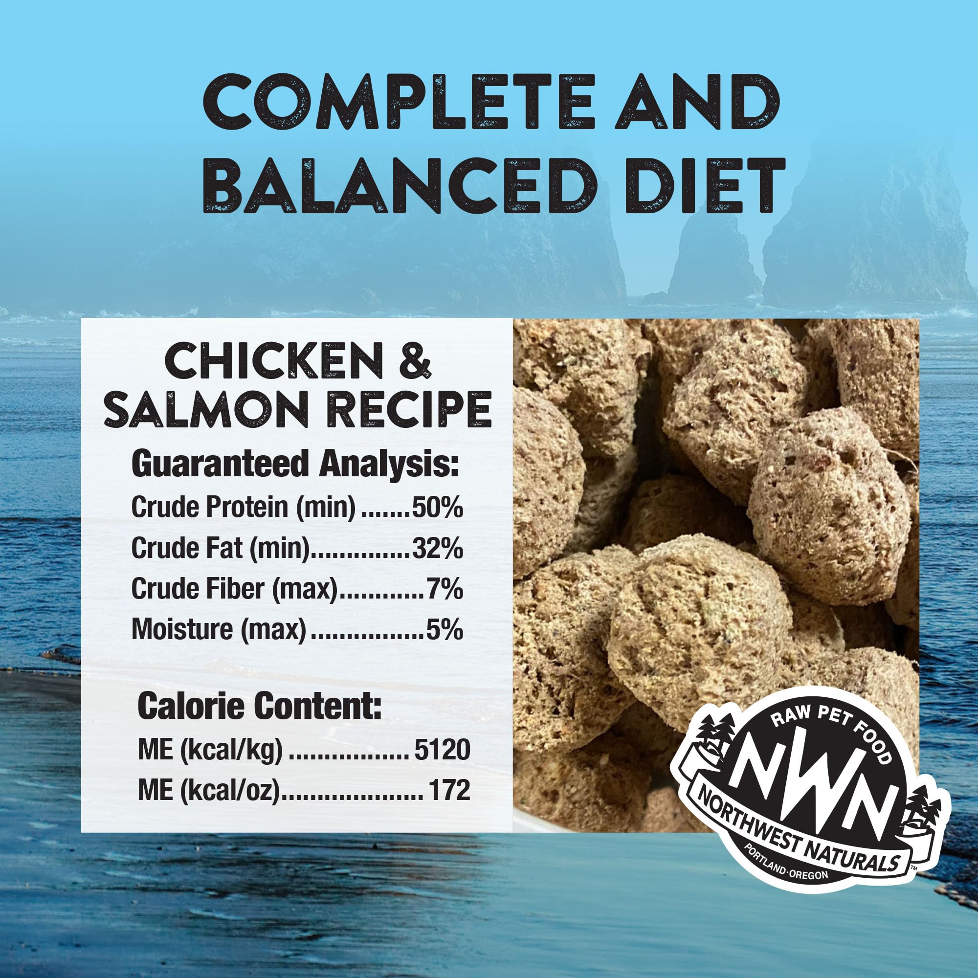 Northwest Naturals chicken and salmon protein supports active dogs.