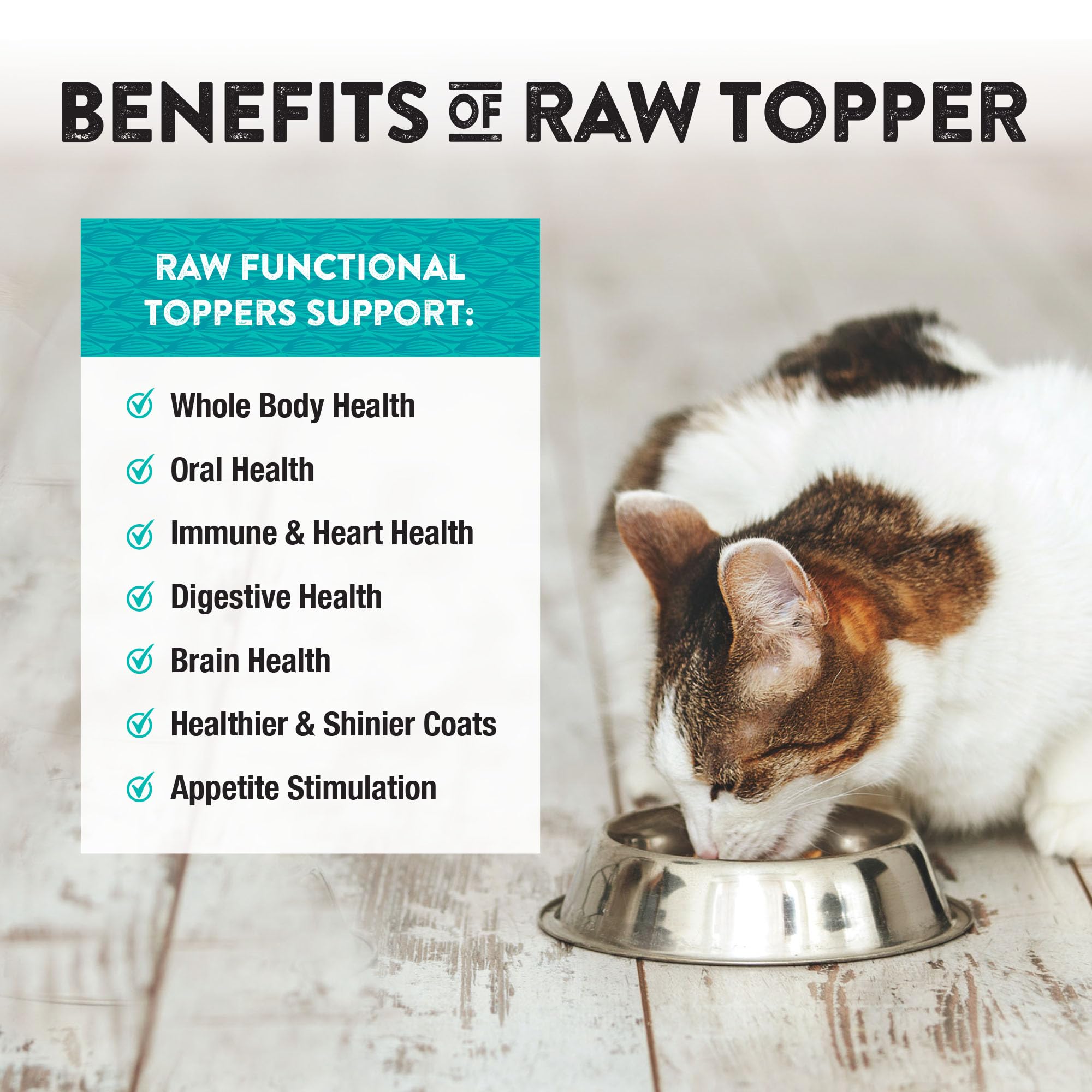 Cat serving with topper demonstrating palatability for felines