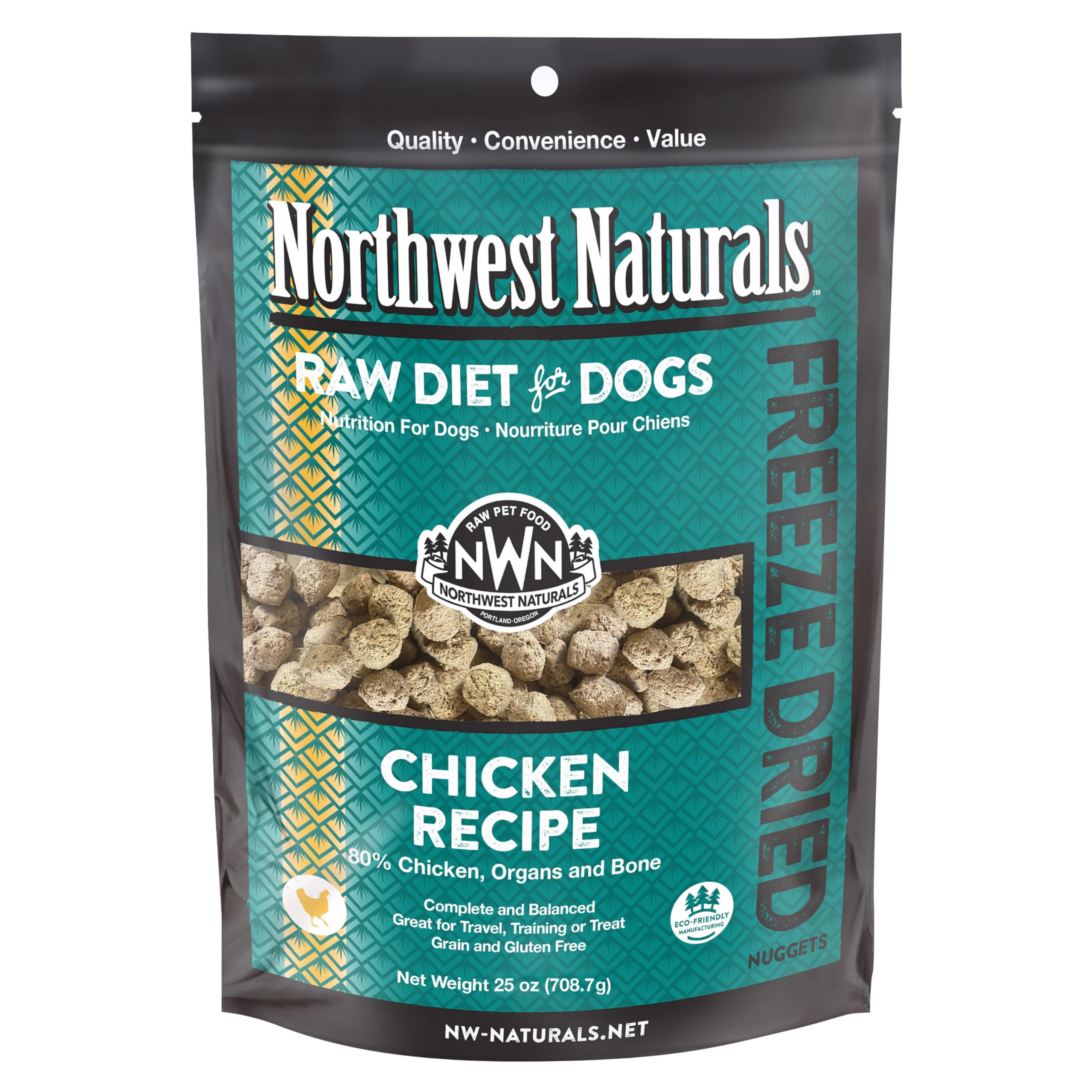Northwest Naturals Freeze-Dried Chicken dog food bites, bite-sized and high-protein for easy meals