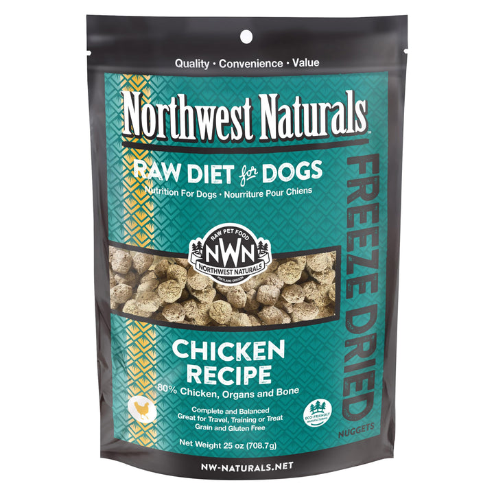 Northwest Naturals Freeze-Dried Chicken dog food bites, bite-sized and high-protein for easy meals