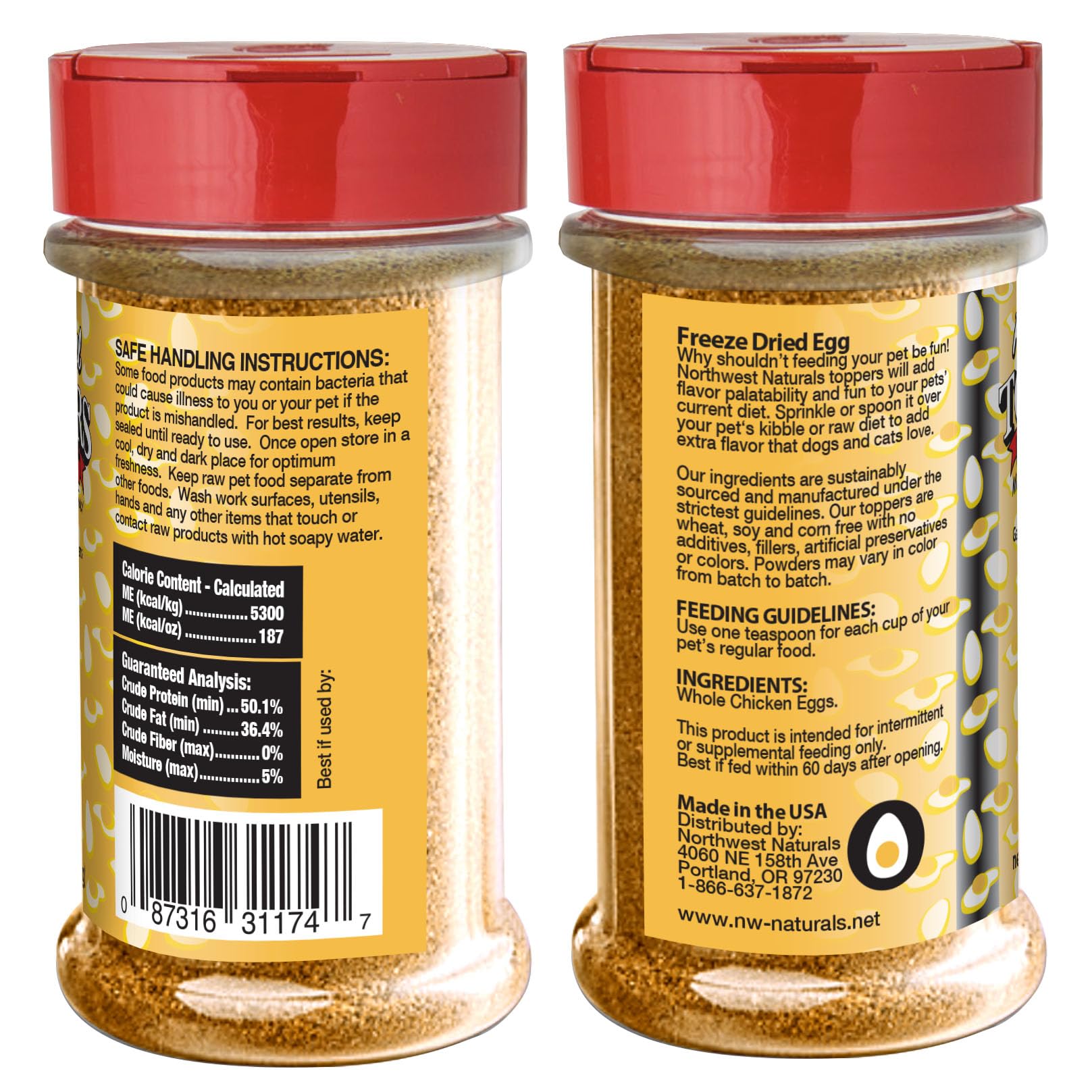 Northwest Naturals egg topper made in the USA under USDA supervision