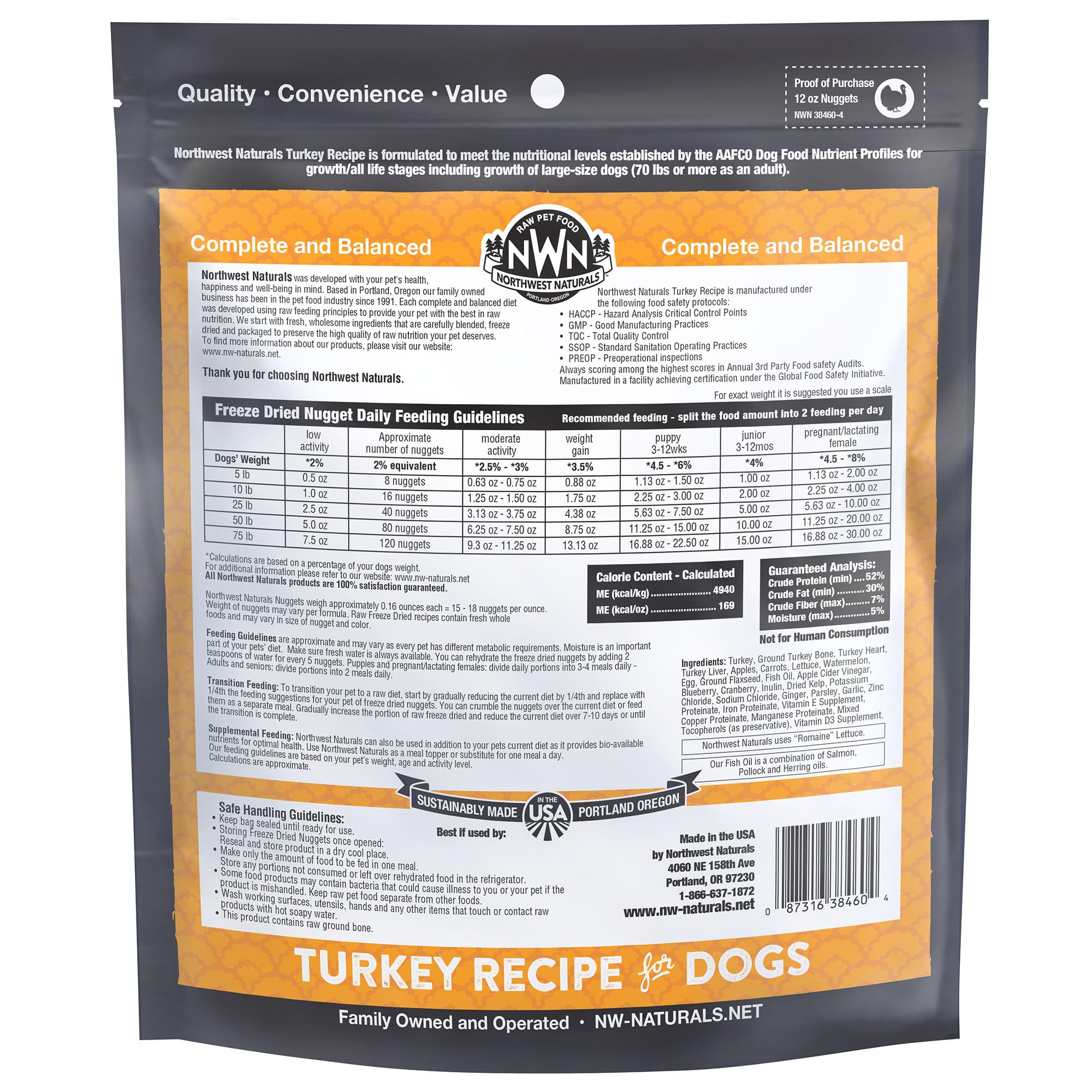 Northwest Naturals turkey dog food features grain-free formula for dogs with sensitive tummies.