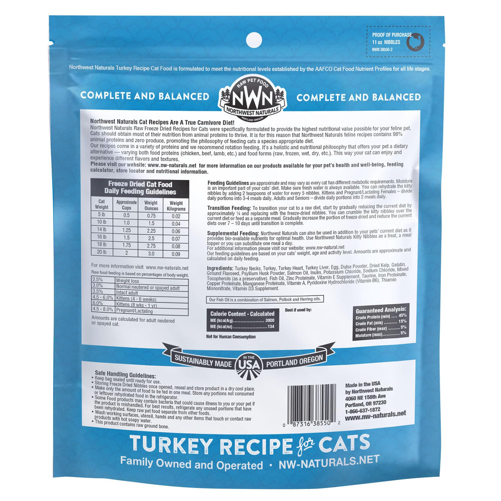 Cat enjoying Northwest Naturals freeze-dried turkey bites during playtime