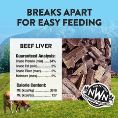 Northwest Naturals Raw Rewards beef liver treats, dog and cat friendly, USDA-inspected