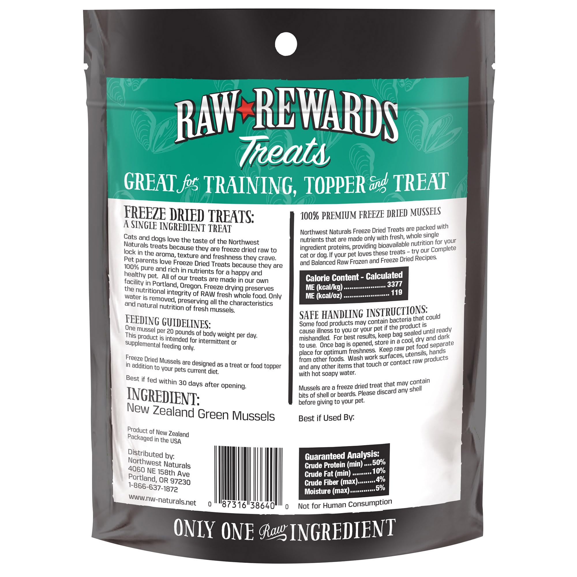 Northwest Naturals joint wellness mussel treats for dogs and cats; supports coat health.