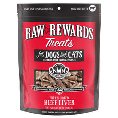 Northwest Naturals Raw Rewards beef liver front packaging showcases quality for pets.