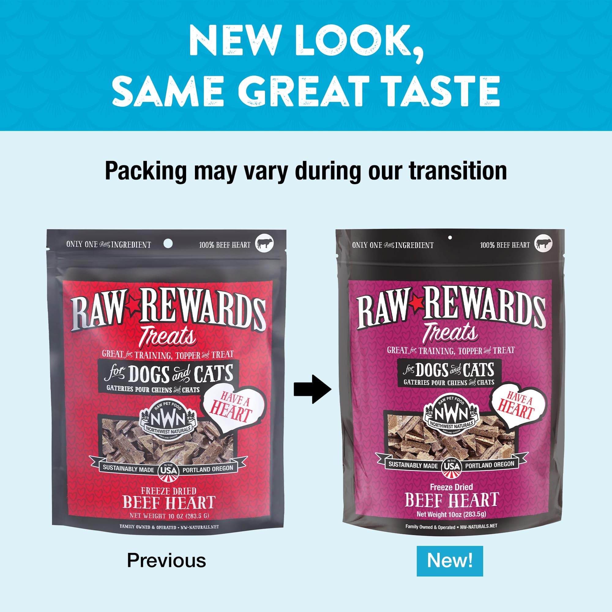 Northwest Naturals Raw Rewards bite-sized pieces make feeding easier and more enjoyable.