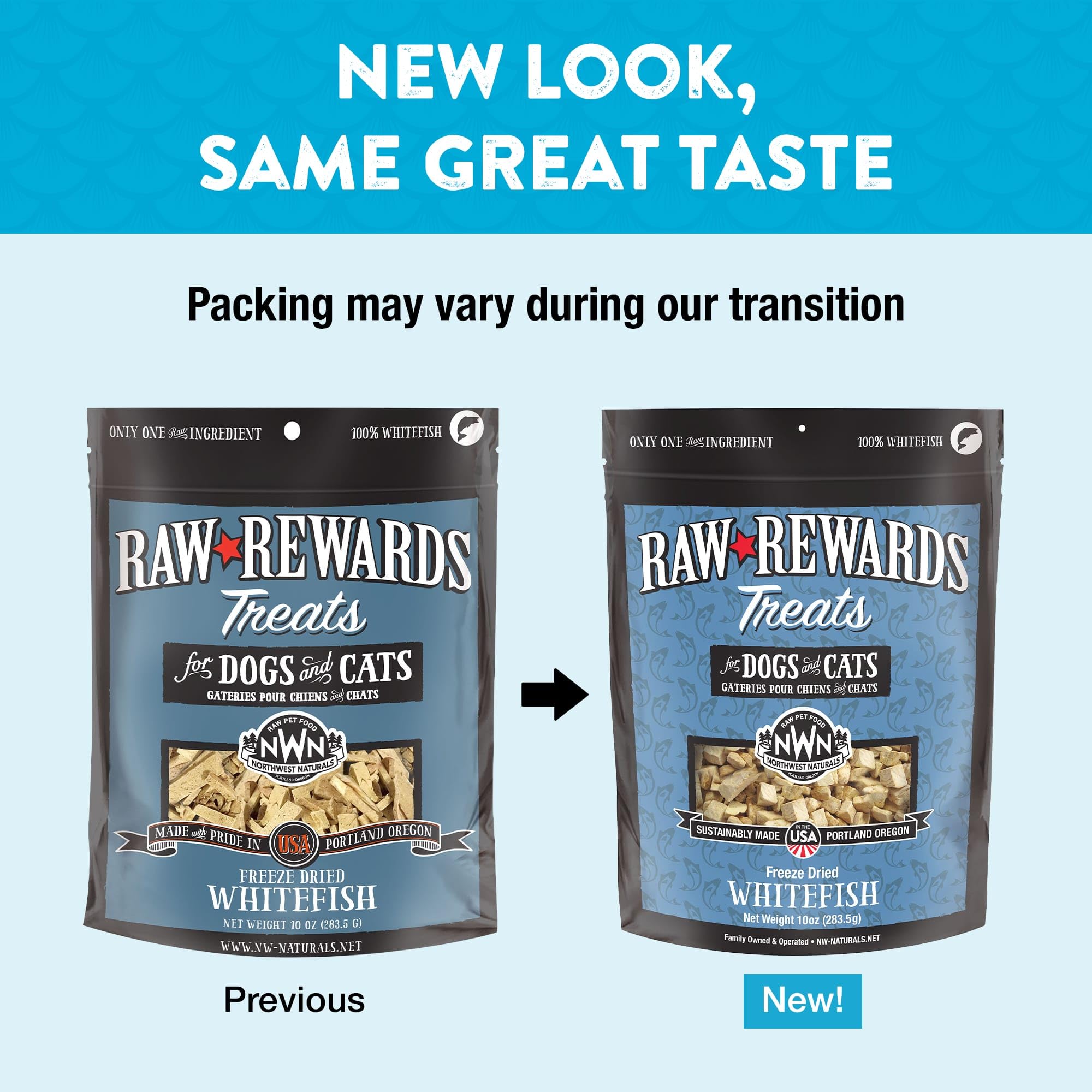 Raw Rewards bite-sized pieces by Northwest Naturals for easy sharing.