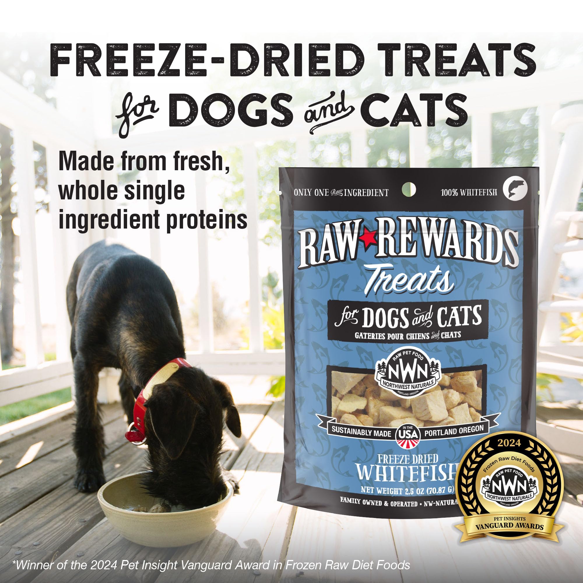 Northwest Naturals bite-sized whitefish pieces ideal for pets
