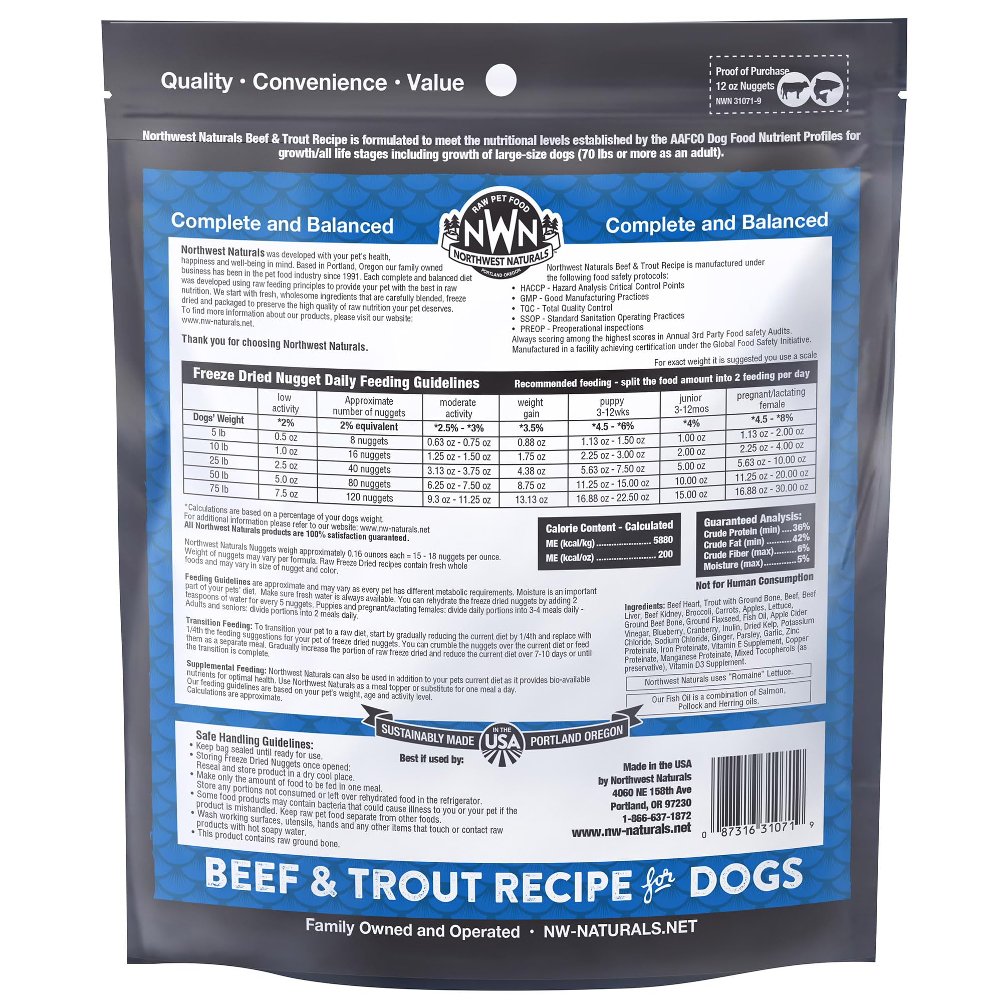 Resealable Northwest Naturals pouch supports travel and on-the-go feeding.
