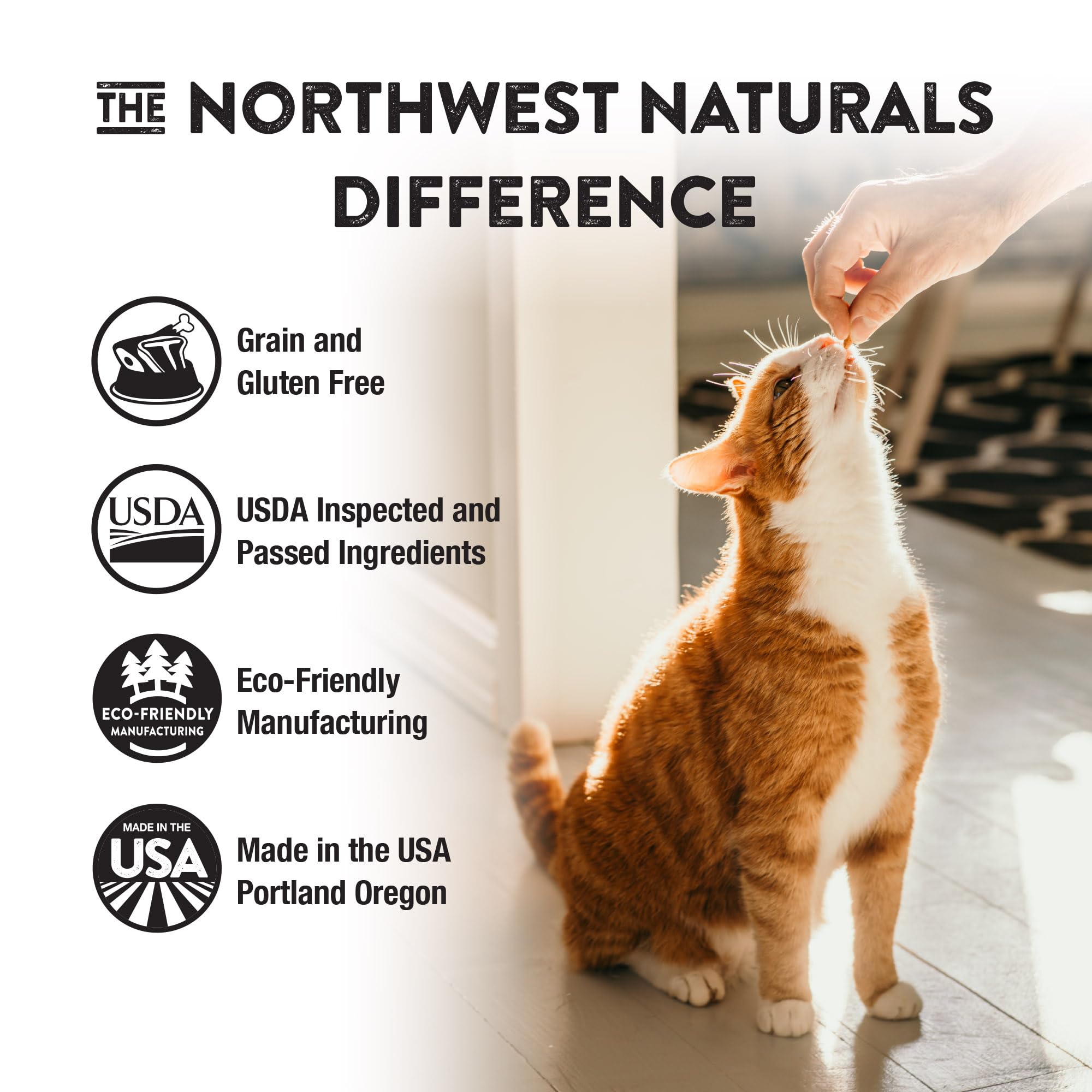 Open bag of Northwest Naturals freeze-dried turkey cat food for travel