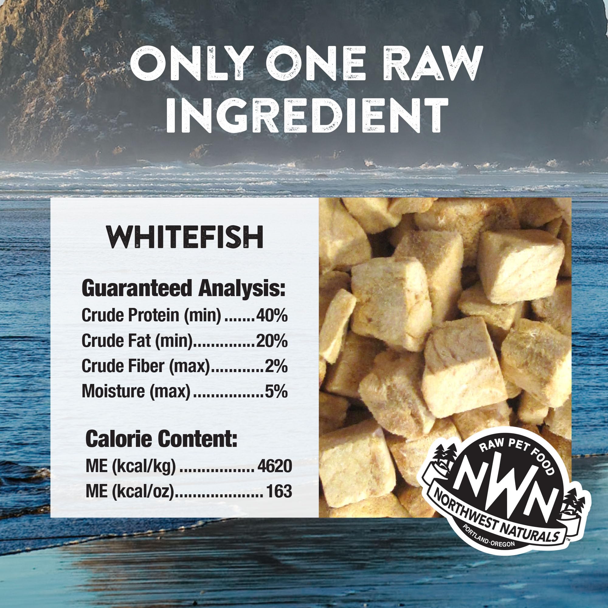Northwest Naturals whitefish treats in a bowl for quick feeding