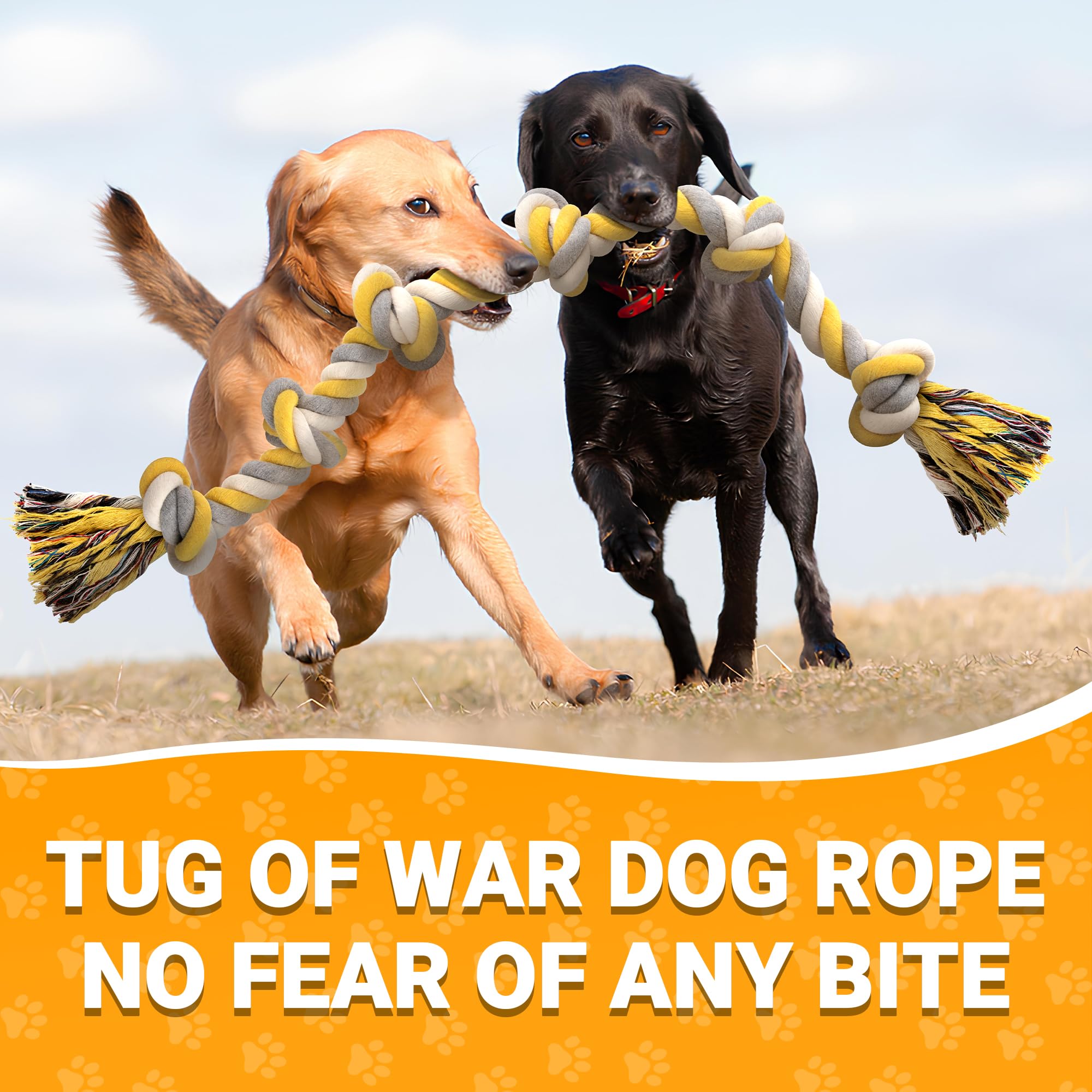 Norvy Tug-of-War Dog Toy, cotton rope, reduces furniture damage.